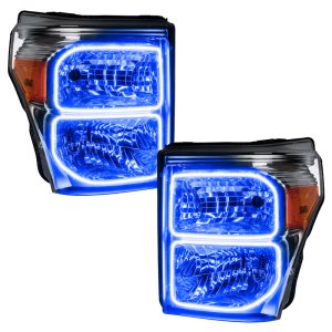Ford F-350 Headlight Assemblies - ORACLE Lighting - LED Halo ColorSHIFT with BC1 Controller - `11-`16 Ford F-350 Headlight Assemblies - ORACLE Lighting - LED Halo ColorSHIFT with BC1 Controller - `11-`16